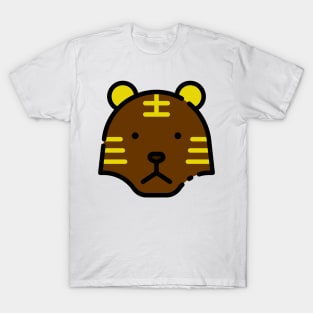 Brown Grizzly Bear Tribal Yellow T-Shirt